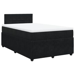 vidaXL Boxspringbett mit Matratze Schwarz 120x200 cm Samt