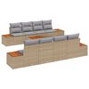vidaXL Garten-Sofa-Set mit Kissen mit Speicher 9 pcs Beige Poly Rattan