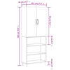 vidaXL Highboard Grau Sonoma 69,5x34x180 cm Holzwerkstoff