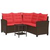 vidaXL Outdoor-Sofagarnitur 2 stk. 5-Sitzanzahl Braun und Rot