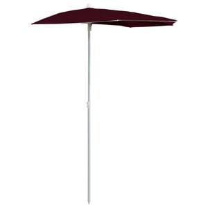 vidaXL Halb-Sonnenschirm mit Mast 180x90 cm Bordeauxrot