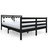 vidaXL Massivholzbett Schwarz 140x190 cm