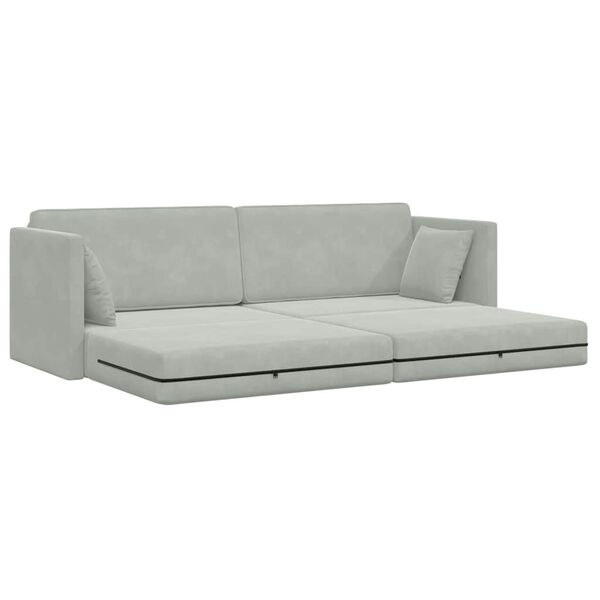 vidaXL Boden-Sofa-Bett Hellgrau 213 x 70 x 77 cm Samt