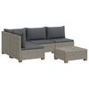 vidaXL 5 Stk. Rattan-Lounge-Set mit Kissen GENDT Naturrattan Kubu Grau