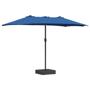 vidaXL Garten-Sonnenschirm Azurblau 385 x 209 x 244 cm Polyester