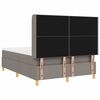 vidaXL Boxspringbett mit LED-Lichtleisten Taupe 160 x 200 cm Stoff