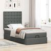 vidaXL Ottoman-Bett mit Matratze & LEDs Dunkelgrau 100x200 cm Stoff