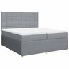 vidaXL Boxspringbett mit Matratze Hellgrau 200x200 cm Stoff