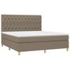 vidaXL Boxspringbett mit Matratze Taupe 160x200 cm Stoff