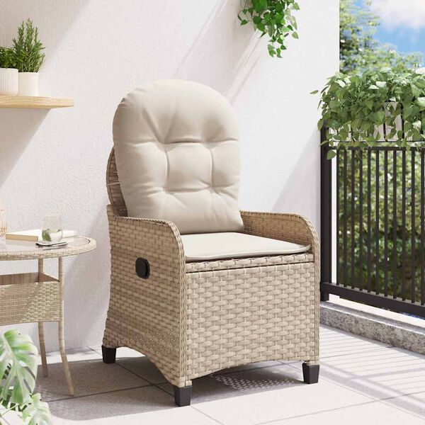 vidaXL Relaxsessel Beige 56 x 66 x 95cm Poly-Rattan