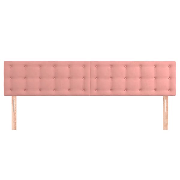 vidaXL Kopfteile 2 Stk. Rosa 90x5x78/88 cm Samt