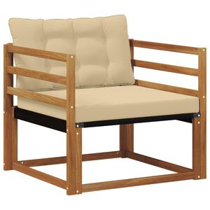 vidaXL Outdoor-Sofagarnitur Massives Akazienholz und Textilene Natur