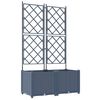 vidaXL Garten-Pflanzgef&auml;&szlig; 2 pcs Grau 80 x 40 x 143 cm Kunststoff