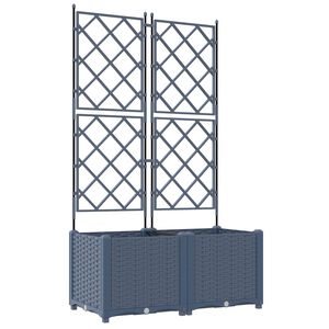vidaXL Garten-Pflanzgef&auml;&szlig; 2 pcs Grau 80 x 40 x 143 cm Kunststoff
