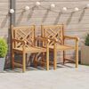 vidaXL Gartenstühle 2 pcs Braun 58 x 60 x 90 cm Teak-Massivholz