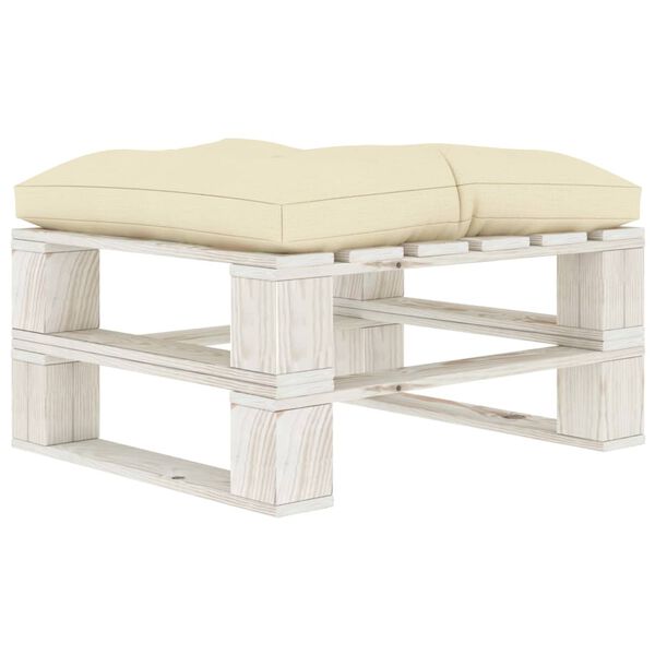 vidaXL 8-tlg. Garten-Lounge-Set Paletten mit Kissen in Creme Holz