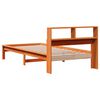 vidaXL Massivholzbett mit Regal ohne Matratze Wachsbraun 100x200 cm