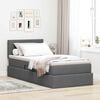vidaXL Bett mit Stauraum und LED mit LED Dunkelgrau 90 x 190 cm Stoff