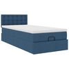 vidaXL Ottoman-Bett mit Matratze & LEDs Blau 80x200 cm Stoff