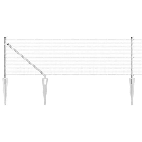 vidaXL Zaunpfosten Silber 25 x 0,6 m (12 x 12 mm Maschen) Stahl