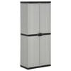 vidaXL Garten-Lagerschrank mit 3 B&ouml;den Grau & Schwarz 68x40x168 cm