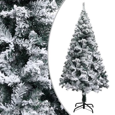 vidaXL Künstlicher Weihnachtsbaum mit LEDs Beschneit Grün 120 cm