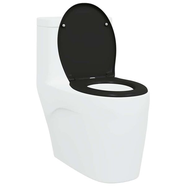 vidaXL Toilettensitz Schwarz 44,8 x 37,3 x 4,2 cm Duroplast