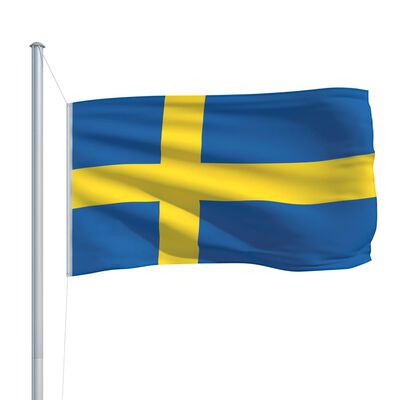 vidaXL Flagge Schwedens und Mast Aluminium 6,2 m