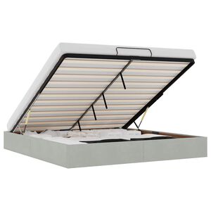 vidaXL Ottoman-Bett ohne Matratze Hellgrau 200x200 cm Samt