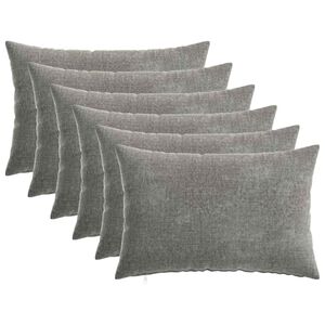 vidaXL Kissenbezug 6 stk. HEERLEN Dunkelgrau 30 x 50 cm Chenille-Stoff