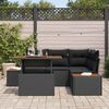 vidaXL Garten-Sofa-Set mit Speicher 5 pcs Schwarz Poly Rattan