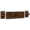 vidaXL Kopfteil mit Nachttischen R&auml;uchereiche 240 cm Holzwerkstoff
