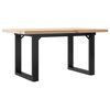 vidaXL Couchtisch O-Gestell 80x50x40,5cm Massivholz Kiefer & Stahl