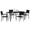 vidaXL Garten Essgruppe mit Kissen 5 pcs Schwarz Poly-Rattan