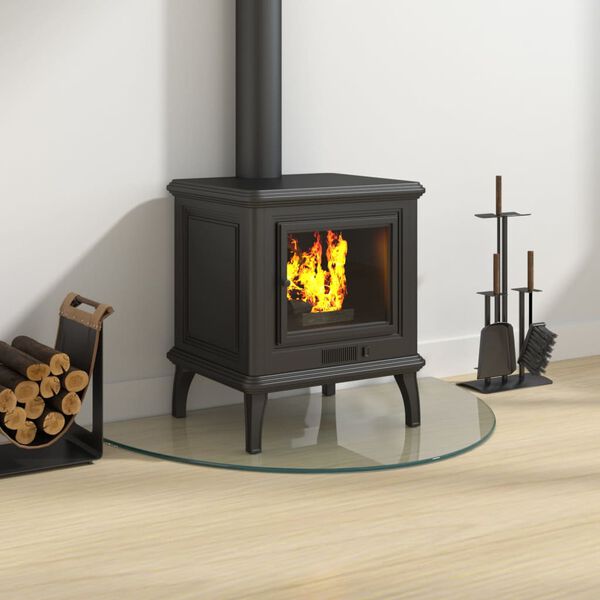 vidaXL Funkenschutzplatte Glas Halbrund 800x500 mm