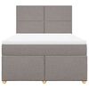 vidaXL Boxspringbett mit Matratze Taupe 160x200 cm Stoff