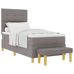 vidaXL Boxspringbett mit Kissen mit Kopfteil Taupe 200 x 80 cm Stoff