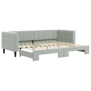 vidaXL Tagesbett Ausziehbar Hellgrau 80x200 cm Samt