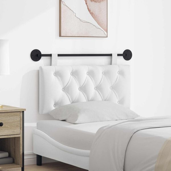 vidaXL H&auml;ngevorderseite Wandmontiert Wei&szlig; 100 x 55 x 7 cm Stoff