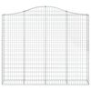 vidaXL Gabionen mit Hochbogen 8 Stk. 200x30x160/180cm Verzinktes Eisen