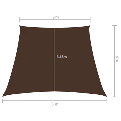 vidaXL Sonnensegel Oxford-Gewebe Trapezförmig 3/5x4 m Braun