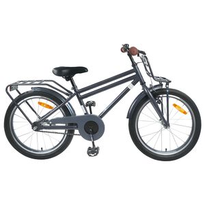 vidaXL Kinderfahrrad 18 Zoll f&uuml;r 5-7 Jahre alt Dunkelgrau