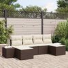 vidaXL Garten-Sofa-Set mit Kissen 4 pcs Braun und Creme Poly-Rattan