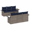 vidaXL Gartensofa-set 7 stk. Grau und Marineblau Poly-Rattan