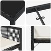 vidaXL Garten Essgruppe 5 pcs Schwarz Poly-Rattan