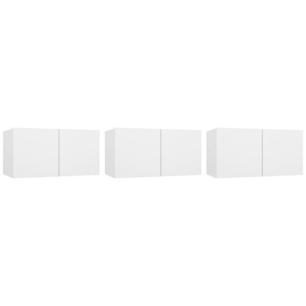 vidaXL TV-H&auml;ngeschr&auml;nke 3 Stk. Wei&szlig; 60x30x30 cm