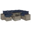 vidaXL 8-teiliges Gartensofa-Set mit Kissen, grau, Polyrattan