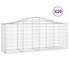 vidaXL Gabionen mit Hochbogen 20 Stk. 200x50x80/100cm Verzinktes Eisen