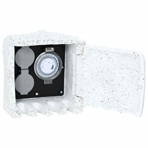 vidaXL Gartensteckdosen mit Zeitschaltuhr Stein-Optik