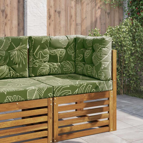 vidaXL Sofakissen f&uuml;r drau&szlig;en 3 pcs Blattdesign Polyester